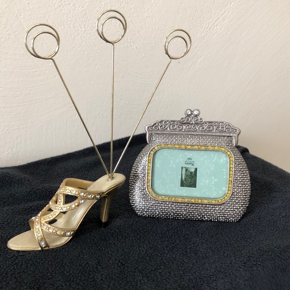 Embellished High Heel and Purse Picture Holders
